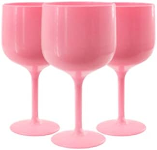 Чаши за джина от висококачествена пластмаса Син цвят (22 грама) Нечупливи за Многократна употреба | За партита, сватби, Пътешествия, басейн,