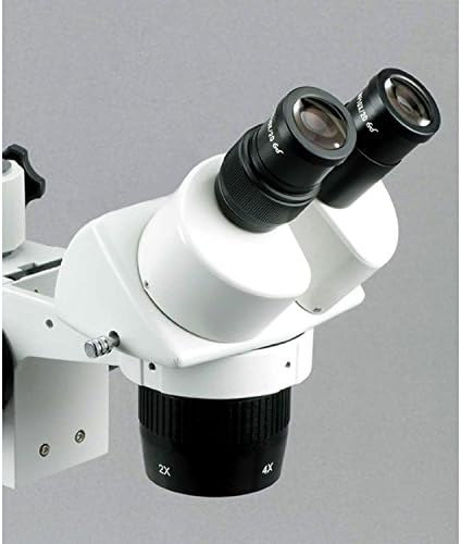 Бинокъла на стереомикроскоп AmScope SW-2B24Z, окуляры WH10x, увеличение 20X/40X/80X, обектив 2X /4X, Горния и Долния галогенное осветление,