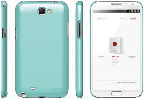 калъф elago G6 Slim Fit за Galaxy Note 2 + HD Professional Extreme с Прозрачно фолио На пакет - Бруто Дребно опаковка - Коралов Син