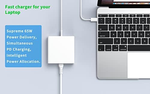 Зарядно устройство, USB C. Sacrack 170 W 7-портов адаптер за бързо зареждане на лаптоп, който е съвместим с MacBook Pro/Air, всички iPhone 14/13/Mini/Pro/13 Pro Max/12 Galaxy Note23 S21 S22 Pixel 4/3 iPad Pro Бял