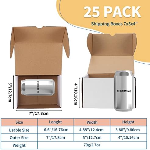 ZBEIVAN 7x5x4 Бели Кутии за доставка, Определени от 25 Пощенски Кутии от Велпапе и картон за Опаковане на Подаръци за изпращане на Малкия