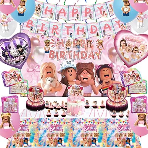 Роботи-Блокове за Партита, Украси за Рожден Ден Роботи с банер Happy birthday, Фон, Покривки, Въздушно топка, Тарелками, торта