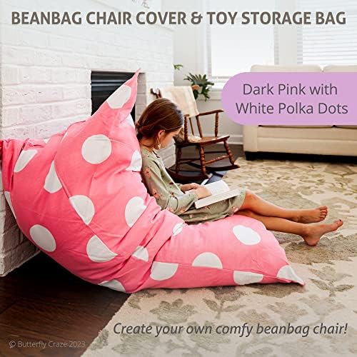 Калъф за стола-на чантата Butterfly Craze Bean Bag, Функционален Органайзер за играчки за деца, Изпълнен с меки играчки животни, за да създадете