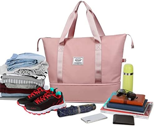 Дамски Пътна спортна чанта NPBAG, Голям Разтегателен ръчна чанта за почивните дни, Чанта за тренировки във фитнеса, Чанта