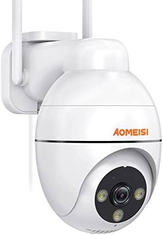Външна камера за сигурност Aomeisi C1 2K Канче / наклон на 360 °, Двупосочно аудио, Лесна за настройка на Звукова аларма, Фенерче, Предупреждение за движение, Слот SD и облачн