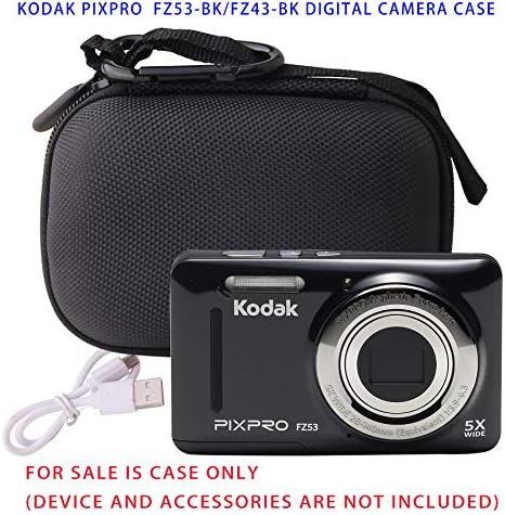 твърд калъф waiyu от EVA, за пренос на цифрови фотоапарати SEREER/Lecran,/Kodak PIXPRO Friendly Zoom FZ53/FZ43Digital Camera Case (черен)