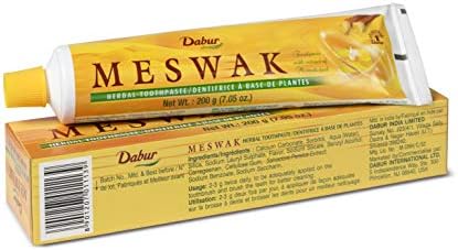 Паста за зъби Dabur Meswak - паста за зъби без флуор, Натурална паста за зъби за здравето на устната кухина и венците, паста за зъби