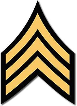 Стикер за титлата на сержант от армията на САЩ, Винил под формата На Шеврона, SSI, Стикери титла сержант, Стикер от Армията на САЩ за автомобили,