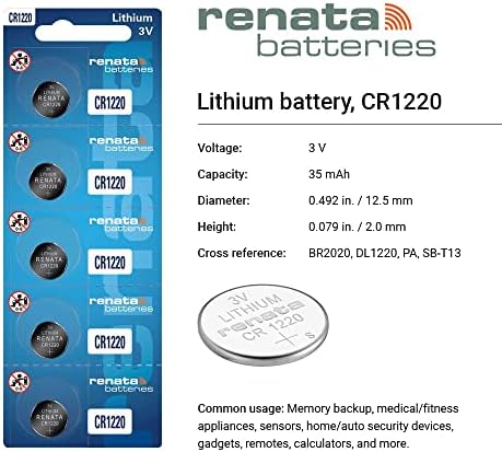 Renata Batteries CR1220 3-Вольтовая Литиева батерия за монети (10)