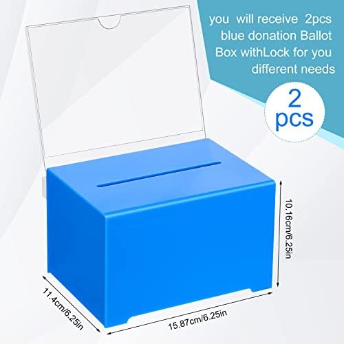 Yulejo 2 Опаковки Акрилна Урна за дарения с ключалка Кутия за предложения Акрилна кутия Голяма Кутия за Дарения Безопасна Лотерейная