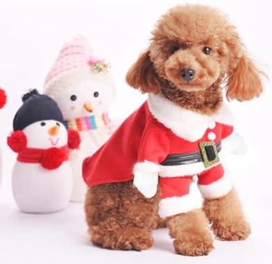 Гореща Разпродажба, Костюм на Дядо Коледа за Кучета, Коледен Костюм за Ходене на Куче с Шапка, Дрехи за Кучета, Зимни Забавни Дрешки,