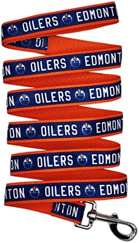Каишка за домашни любимци НХЛ Едмънтън Ойлърс, Каишка Средна хокей екип за кучета и котки. Ярките и Цветни Каишка за Кучета и Котки