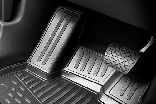 Подходящ за Toyota RAV4 2023-2019, комплект постелки за преден и 2-ри ред седалки, комплект от плочки за всякакви метеорологични условия, черен (всички модели)