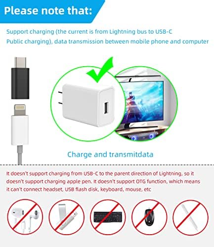 3 опаковки, USB Конектор C за свързване на адаптер Lightning и е Съвместим с iPhone 12 11Pro Max за Ipad Air Samsung Galaxy Note S10 S20