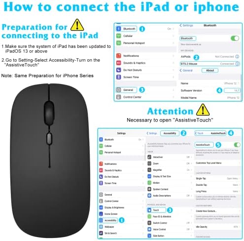 UrbanX 2,4 Ghz и Bluetooth-мишка, Акумулаторна Безжична мишка за Samsung Galaxy Tab A8 10,5 (2021) Безжична мишка с Bluetooth за лаптоп /