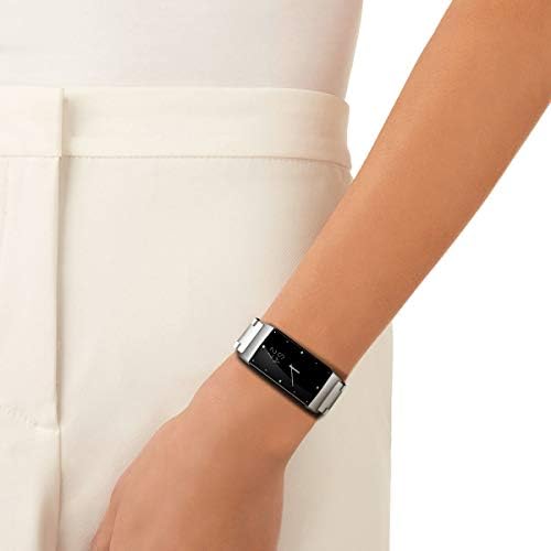 Гривна за смарт часа Fitbit Charge 2, Shangpule от Неръждаема Стомана, Метален Взаимозаменяеми Гривна за умни часовници с двойна закопчалка на бутона за Fitbit Charge 2 (Сребрист)