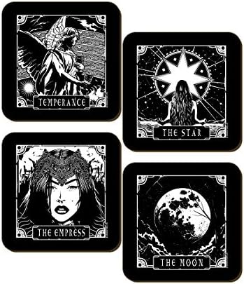 Набор от Смъртоносни карти Таро на Луната, Въздържание, Императрица и Звезда (Комплект от 4 карти)