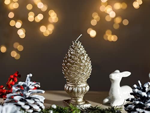 LaModaHome Коледна Парафиновая Свещ от шишарката 6x12 см, Специална Коледна серия от Централните Елементи на масата за празник Навидад,