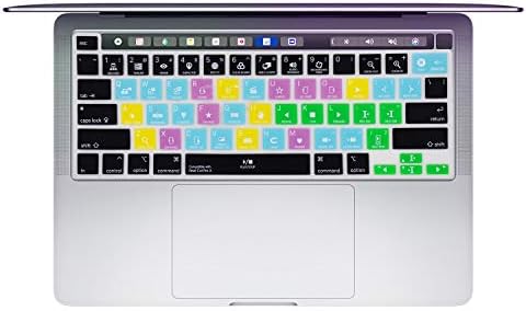 Final Cut Pro X Shortcuts Силиконова капачка на клавиатурата, за да 2022-2020 MacBook Pro 13 инча M2 M1 A2338 A2289 A2251 и MacBook Pro 16 2019 Тъчпад и Touch ID и дисплей Retina