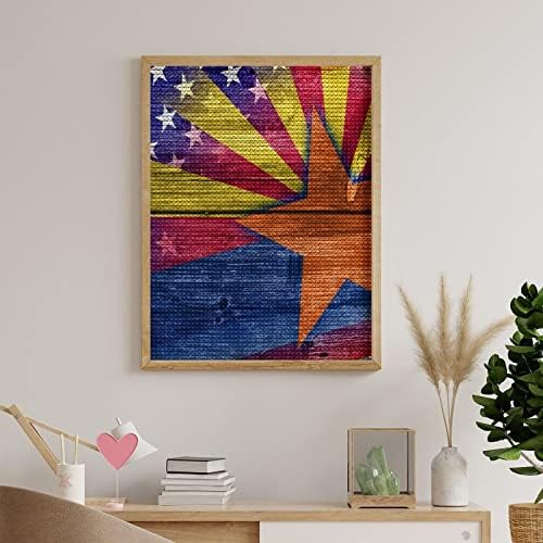 Флаг на САЩ и Аризона Комплекти За Рисуване с Диаманти, Пълна с Диамантени Картини С Кристали, Персонални Художествени Занаяти за