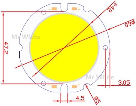ILAME 10 бр. чипове epistar 10 W 15 W 20 W 30 W COB led кръгъл модул източник на светлина COB Warn Nature White за осветление (Размер: