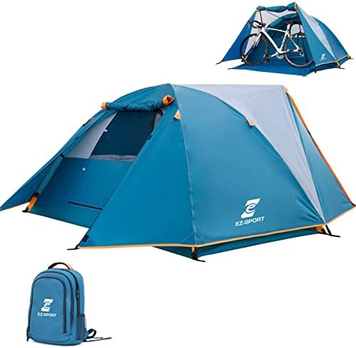 Кемпинговая Палатка за 2-ма души, Палатка от алуминиева Стълба с Навес за велосипеди и Rainfly-Преносими Куполни Палатки за къмпинг