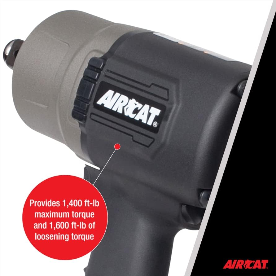 AIRCAT 1770-XLK: Комплект ударни гаечных ключове с диаметър 3/4 инча с изящен дизайн Twin Hammer 1600 фута-£