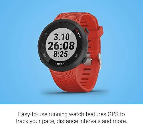 Garmin 010-02156-05 и лесен за употреба GPS-часовник Forerunner 45, 42 мм за бягане с подкрепата на безплатния план за тренировки Coach, черни