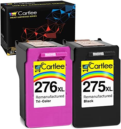 Cartlee Възстановени касети с Мастило Заместител на Canon 275 и 276 от касети с Мастило за Canon Ink 275xl 276 за Canon Pixma TS3522 касети