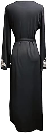 Вечерна рокля Абая, макси рокля с бродерия, модерен женски мюсюлмански кафтан, женствена рокля, вечерни рокли