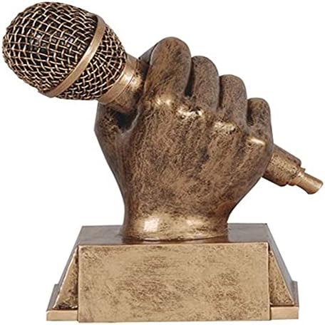 Трофей HJJ Microphone Music Award, една Малка Скулптура от смола, Дизайнерски Изделия, Бижута с Луксозна Кръгла в Основата, Гравированная