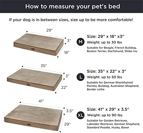 Легло за кучета Bedsure от пяна с памет ефект за средни кучета - Ортопедични Водоустойчив легло за кучета в Клетката с Подвижен