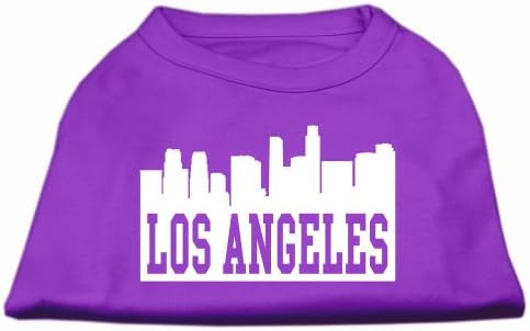Тениска с трафаретным принтом Mirage Пет Los Angeles Skyline Лилав цвят XXXL (20)