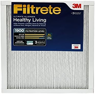 Въздушен филтър Filtrete 20x20x1, MPR 1900, MERV 13, Healthy Living the Ultimate Allergen 3-Месечен Нагънат Въздушни филтри с диаметър