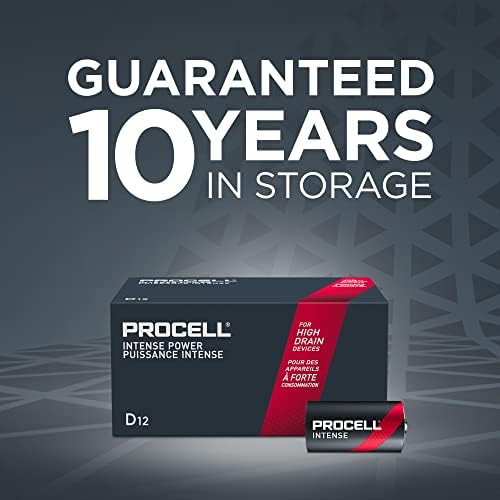 Висококачествени алкални батерии ProCell Intense D Cell (72 опаковки), срока на годност 10 години, обемна опаковка за професионални