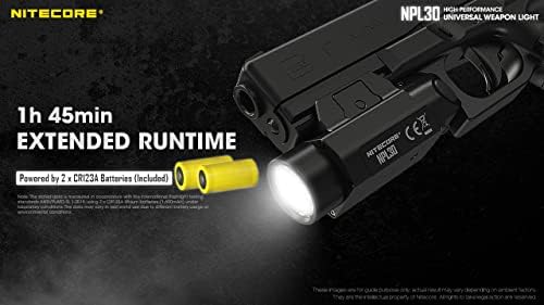 Лампа Nitecore за закрепване на бутален шина NPL30-висока производителност от 1200 Лумена (NPL30 + 2 батерии)