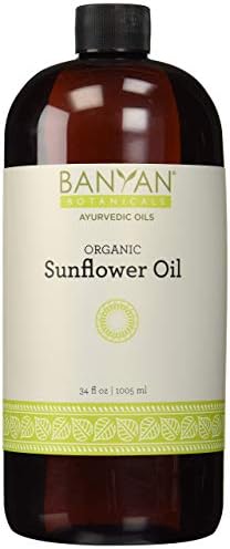 Слънчогледово масло Banyan Растителни Органично Слънчогледово масло отжатого отжимом за масаж – Гладко и леко Масажно масло за