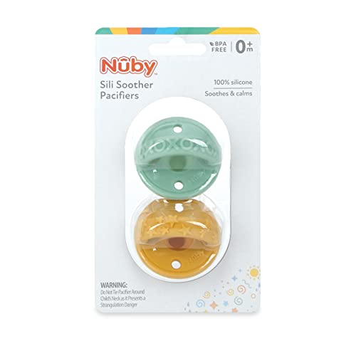Силиконова залъгалка Nuby 2 опаковки с естествена соской под формата на череши - 0 + месеца, 2 опаковки, Цветове могат да се различават