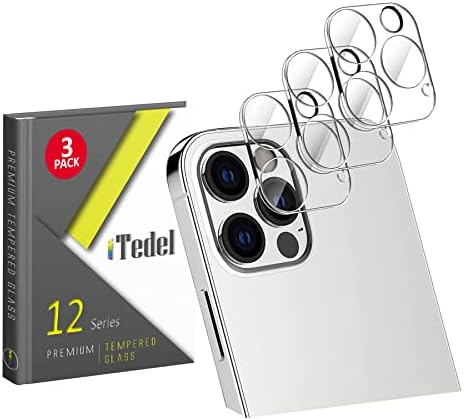 iTedel 3 Комплект защитно фолио за обектива на мини камерата на iPhone 12, напълно прозрачен, с висока резолюция, срещу надраскване