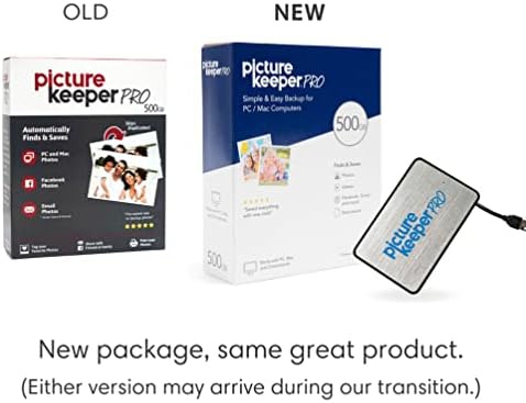 Picture Keeper PRO Включва Външен твърд диск за снимки и видео за компютри Mac и PC, USB флаш устройство с капацитет от 500 GB