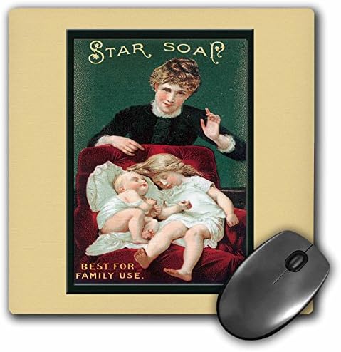 Подложка за мишка 3dRose LLC 8 x 8 x 0,25 инча, сапун Звезда, най-Доброто за семейна употреба, една Жена от викторианската епоха,
