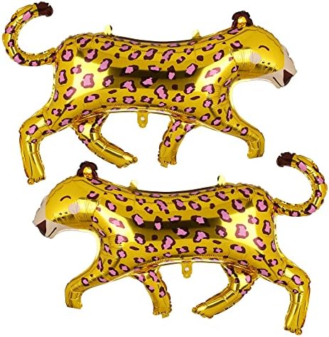 2 Броя.. Златни Леопардовые Балони За Душата на Детето, за Момче, Диво Сафари, Зоологическа градина, Тема на Джунглата, Парти
