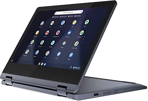 Лаптоп Lenovo Flex 3 с 11-инчов сензорен екран 2 в 1 с IPS-екран Chromebook, MediaTek MT8183, 4 GB ram, 192 GB памет (64 GB eMMC Плюс 128 GB памет карта), WiFi 6, Bluetooth, Уеб камера, Chrome OS, комплект Abyss Blue | TGCD
