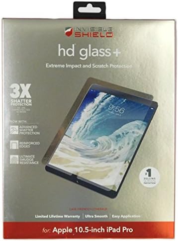 ZAGG InvisibleShield HD Glass + Защитно фолио за екрана Против надраскване за Apple 10.5 iPad Pro (Прозрачен)