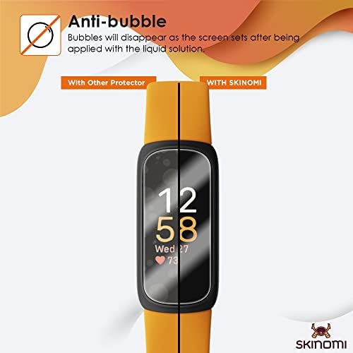 Защитно фолио Skinomi, съвместима с Fitbit Inspire 3 (6 опаковки), Прозрачен филм TechSkin TPU Anti-Bubble HD