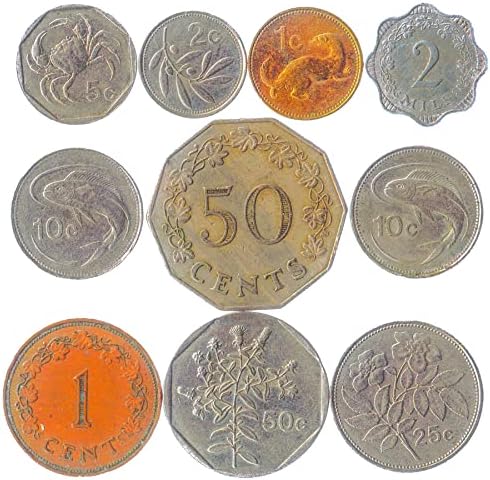 Малта е на 10 Смесени монети | Малтийски валута | Mils | Центове | От 1972 г.