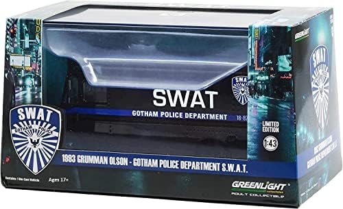 1993 Grumman Олсън Ван Black Полицейско управление Готэма S. W. A. T. 1/43 Монолитен под натиска на модел на превозното средство Greenlight