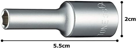 Тон HP3S-06L Дълбока розетка (шестостенни) Ъгъл вложки 3/8 инча (9.5 mm) 2 Ширина страна на 0,2 инча (06 мм)