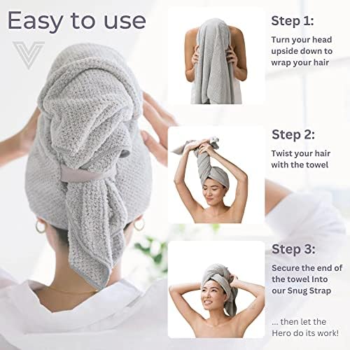 Кърпа за коса VOLO Salt Hero White + Спа превръзка от неопрен за лице за жени | Оберточное Кърпа + Превръзка от неопрен за измиване