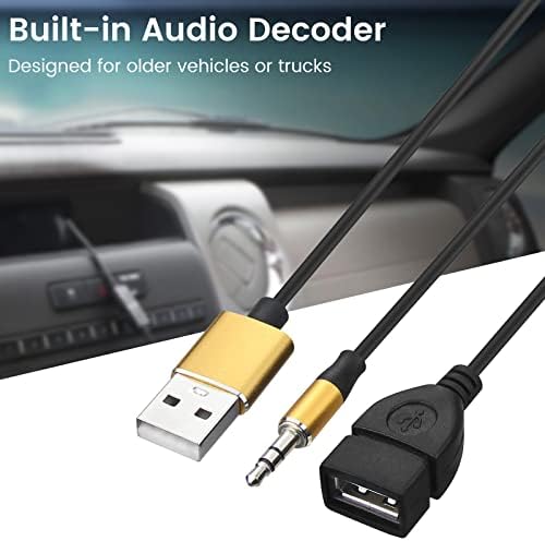 Автомобилен адаптер USB към AUX вход -Възпроизвеждане на музика с помощта на USB флаш устройство в кола, аудио кабел OTG 3.5 мм от USB